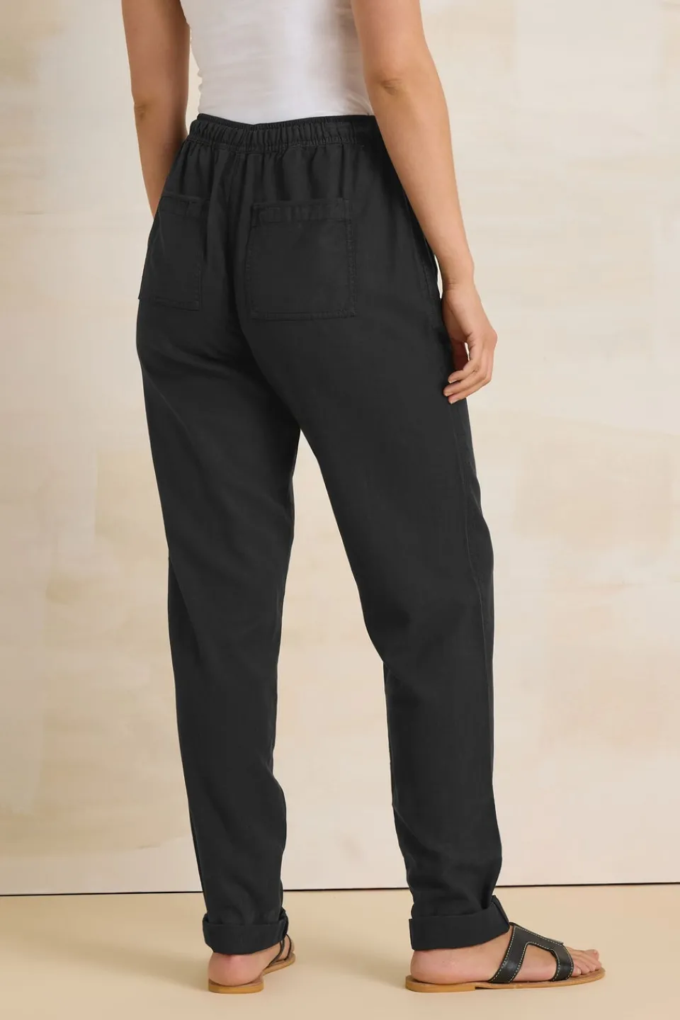 Trousers>Long Tall Sally Black Lyocell Blend Joggers