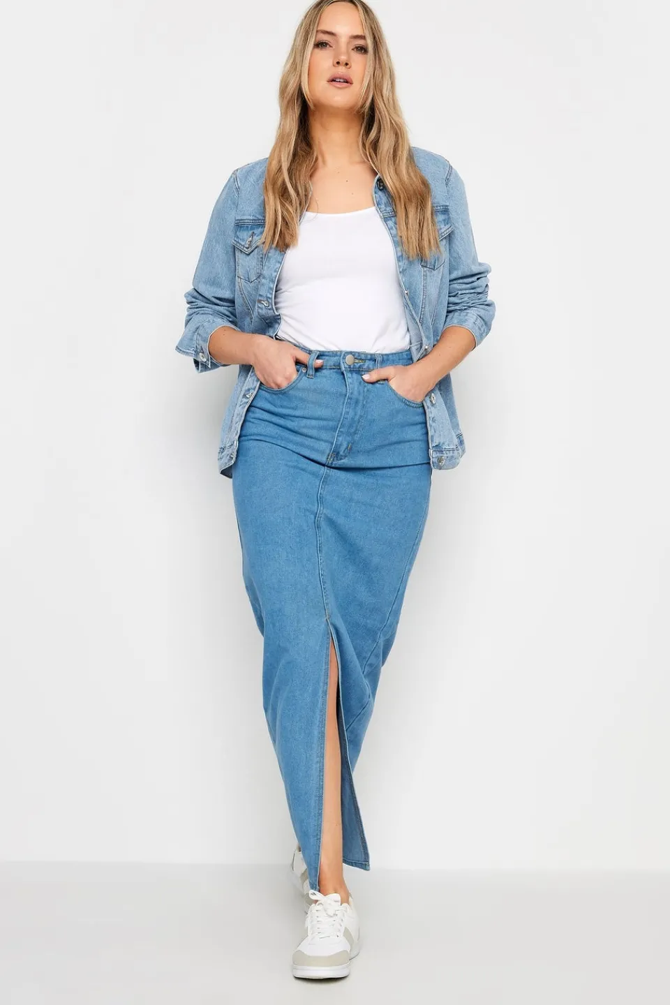 Coats & Jackets>Long Tall Sally Blue Mid Wash Denim Jacket