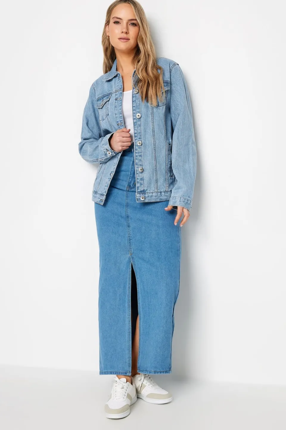 Coats & Jackets>Long Tall Sally Blue Mid Wash Denim Jacket