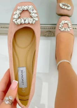 Footwear>Love Lemonade Pink Crystal Buckle Dainty Dolly Shoes