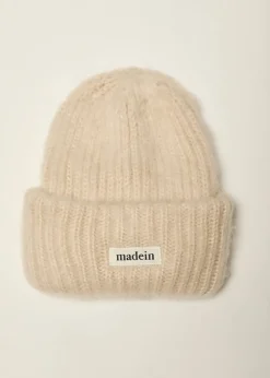 Accessories>Madein Cream Boucle Knit Kiersten Beanie