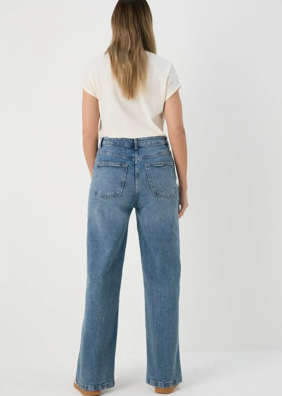 Jeans & Jeggings>Papaya Denim Mid Wash Wide Leg Jeans MidWash