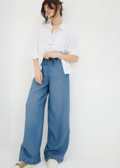 Jeans & Jeggings>Papaya Wide Leg Comfort Jeans MidWash