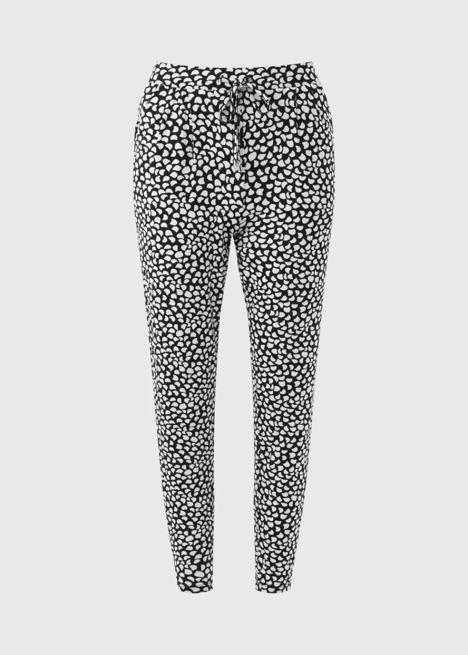 Trousers>Papaya Monochrome Printed Harem Trousers