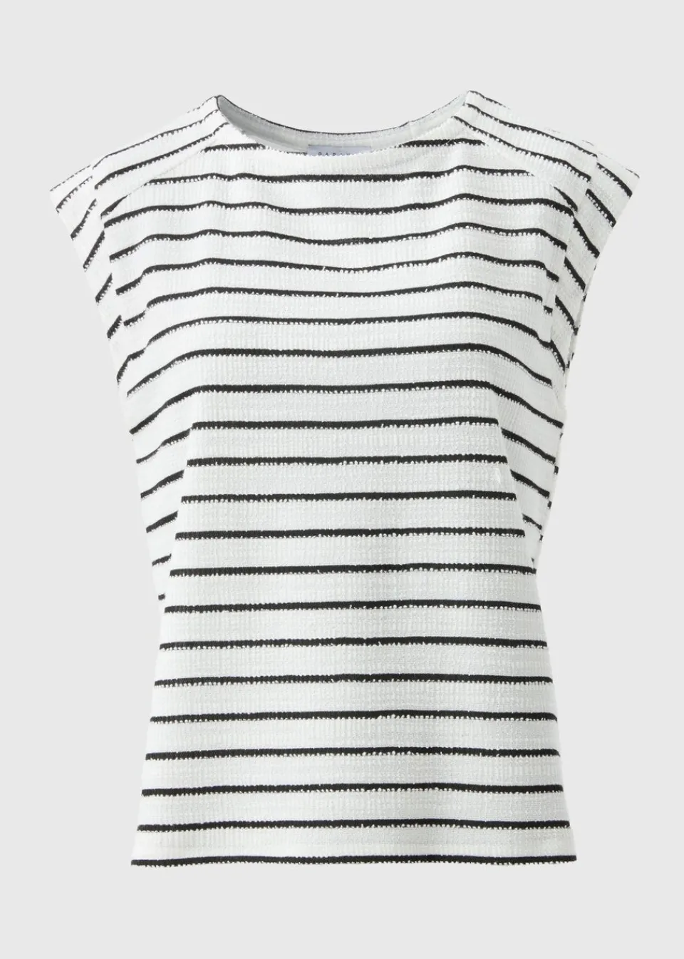 T-Shirts>Papaya Monochrome Stripe Co Ord Towelling Top