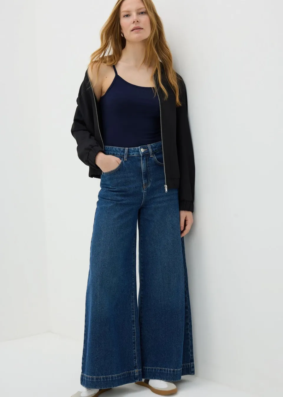 Tops>Papaya Navy Basic Cami Top