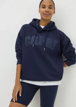 Tops> Navy Capri Hoodie