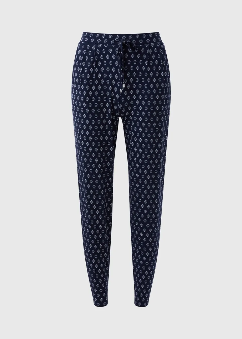 Trousers>Papaya Navy Harem Printed Trousers