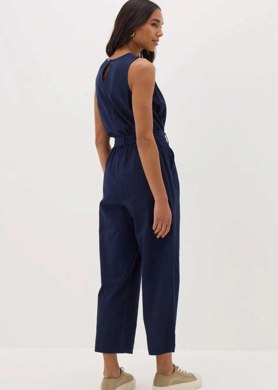 Jumpsuits & Playsuits>Papaya Linen Blend Jumpsuit Navy