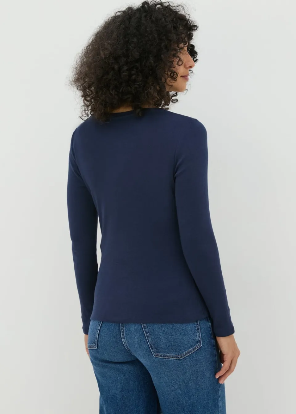 T-Shirts>Papaya Navy Long Sleeve T Shirt