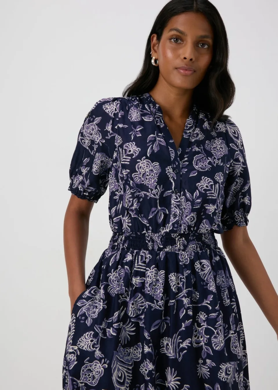 Dresses>Papaya Navy Paisley Midi Dress