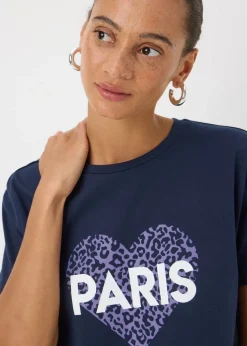 T-Shirts>Papaya Navy Paris Animal Heart T-Shirt