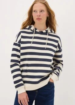 Tops>Papaya Navy Stripe Hoodie
