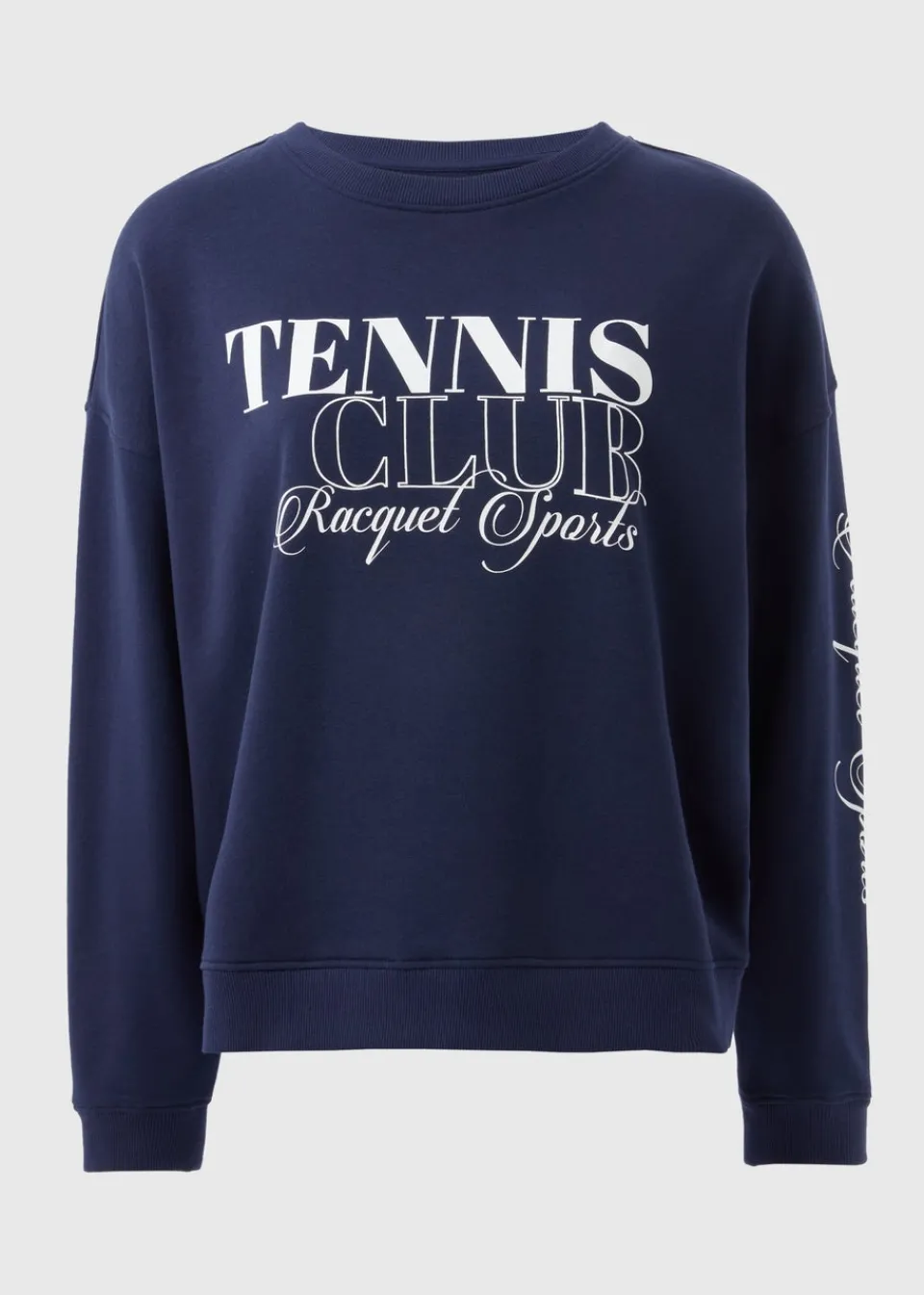 Tops>Papaya Navy Tennis Slogan Sweatshirt