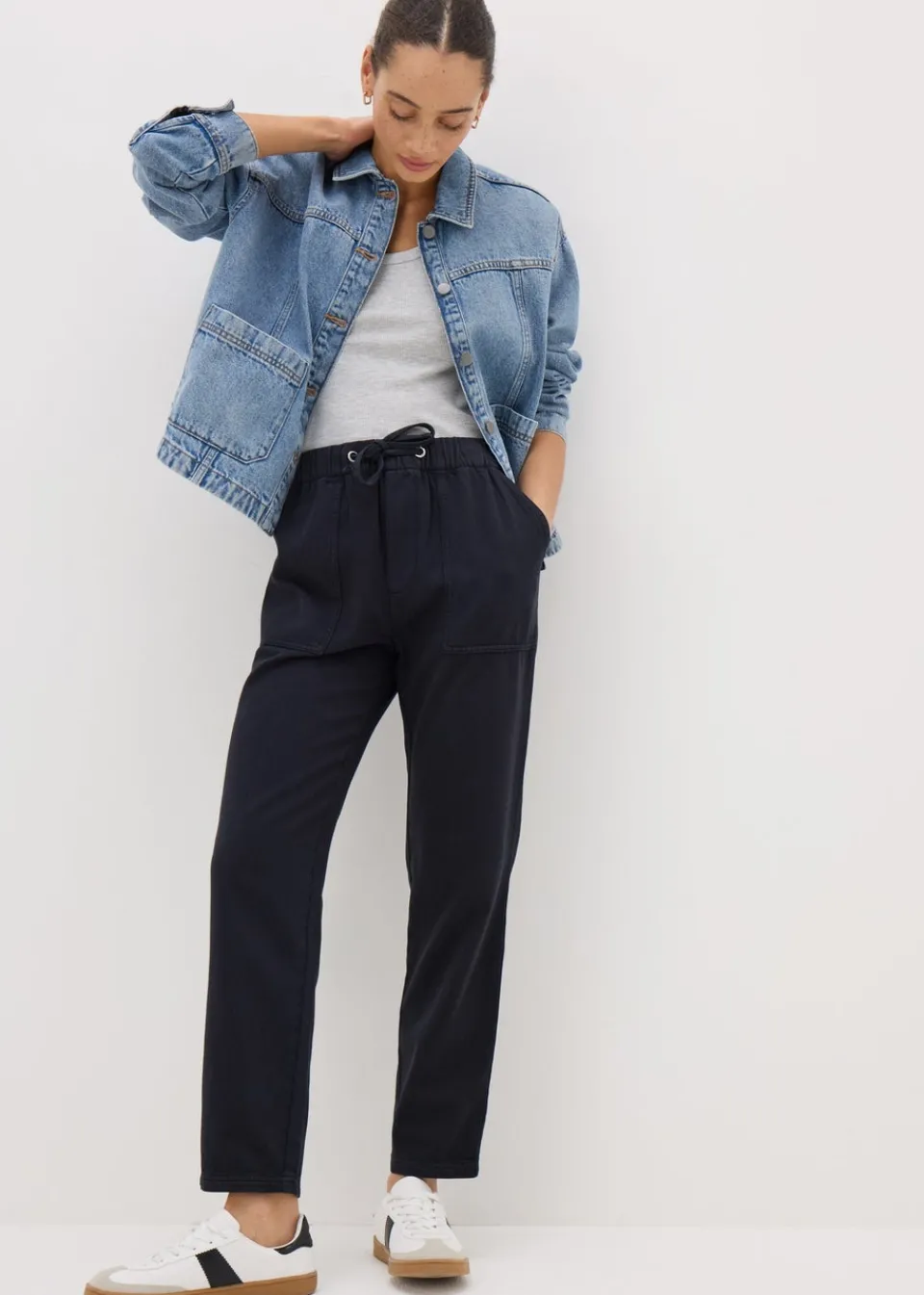 Trousers>Papaya Navy Utility Jogging Bottoms