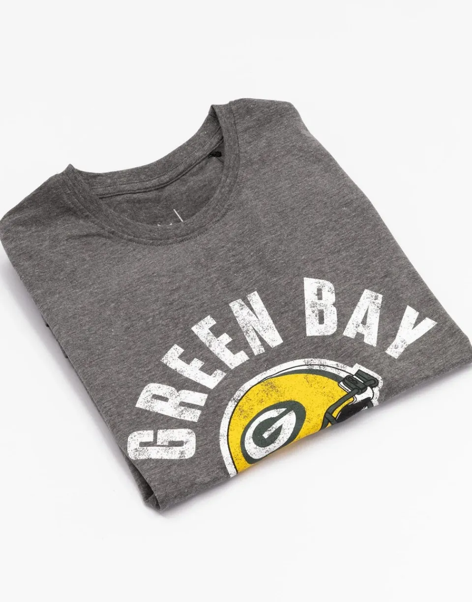 T-Shirts>NFL Grey Green Bay Packers Short Sleeved T-Shirt