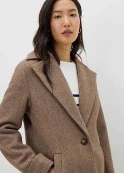 Coats & Jackets>Papaya Oatmeal Tailored Coat