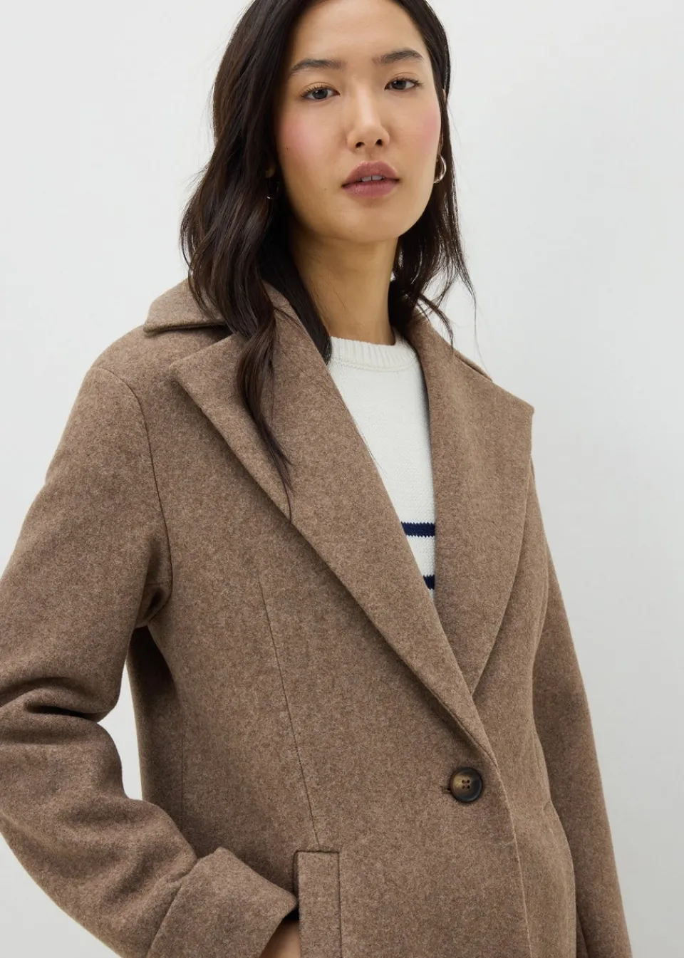 Coats & Jackets>Papaya Oatmeal Tailored Coat