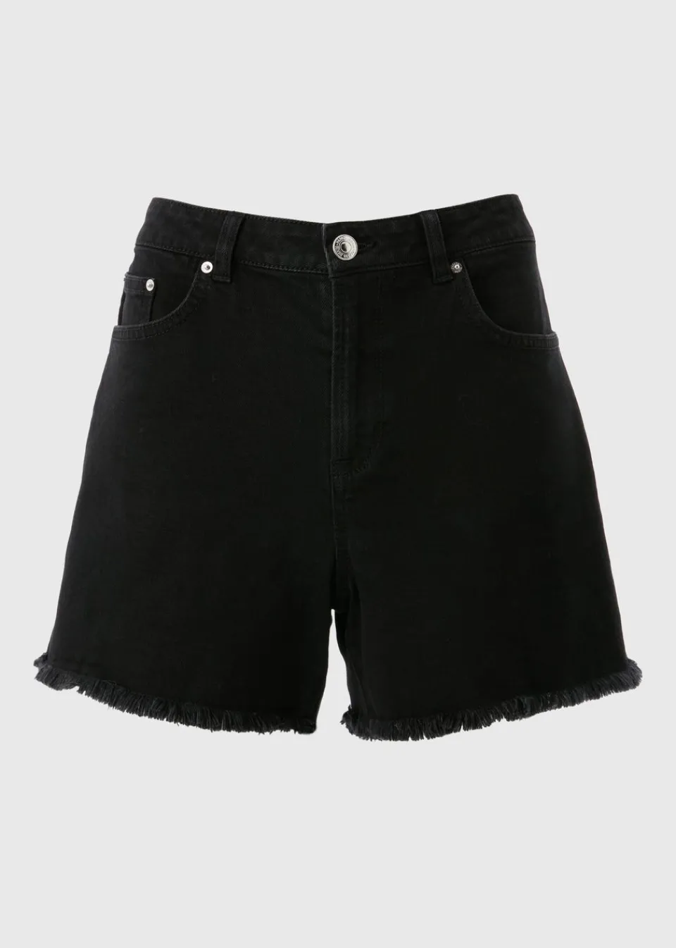 Shorts>Papaya Petite Black Frayed Hem Denim Shorts