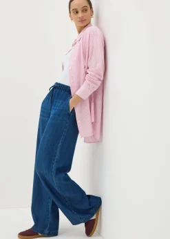 Jeans & Jeggings>Papaya Petite Blue Dark Wash Wide Leg Comfort Fit Jeans