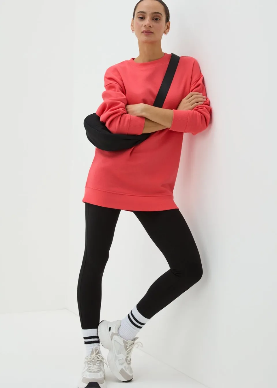 Loungewear>Papaya Petite Coral Longline Sweatshirt