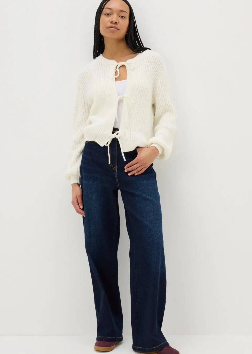 Jeans & Jeggings>Papaya Petite Dark Wash Wide Leg Jeans