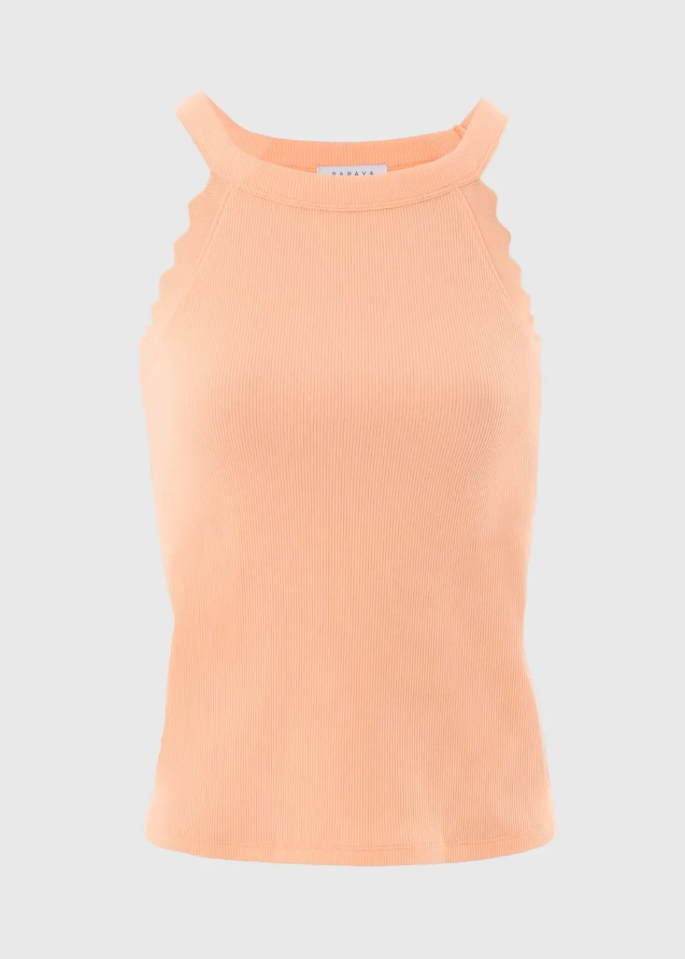 Tops>Papaya Scalloped Edge Vest Top Peach
