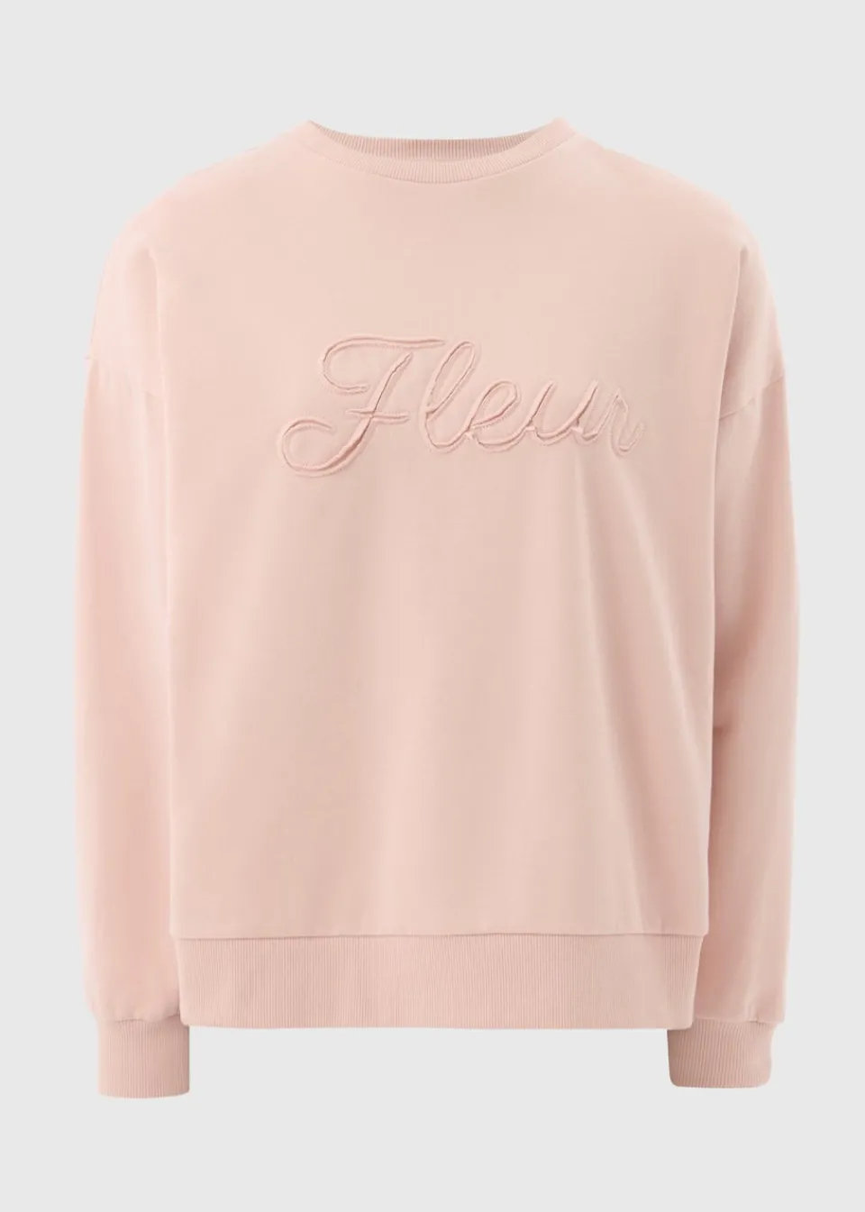 Tops>Papaya Pink Applique Fleur Sweatshirt