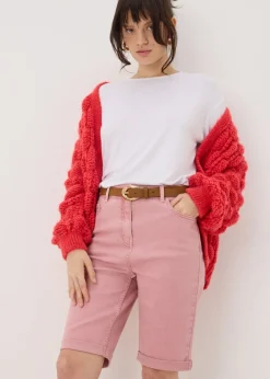 Shorts>Papaya Denim Pink April Denim Shorts