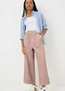 Jeans & Jeggings>Papaya Denim Pink Cropped Wide Leg Jeans