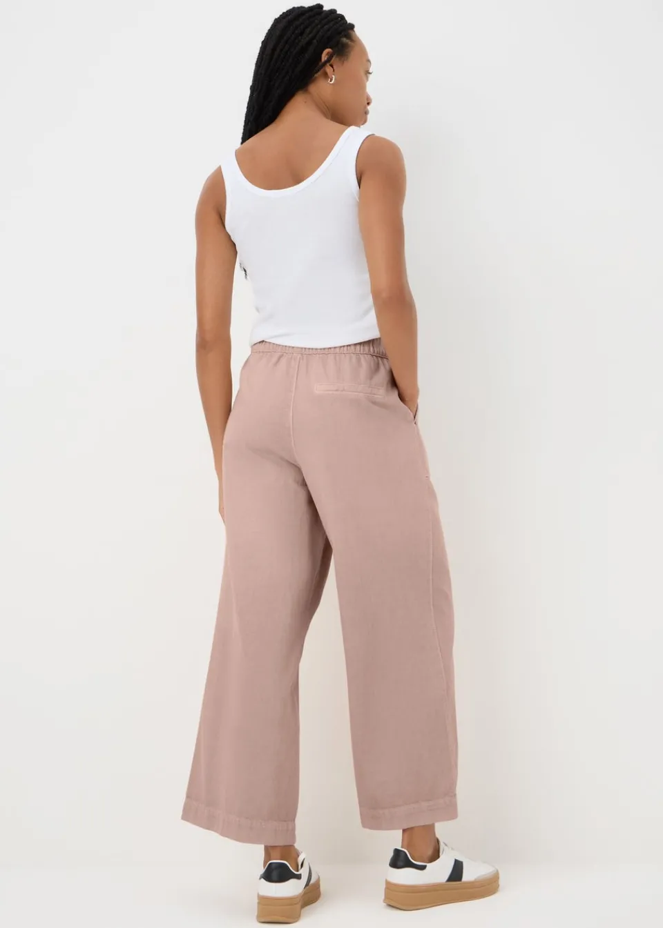 Jeans & Jeggings>Papaya Denim Pink Cropped Wide Leg Jeans