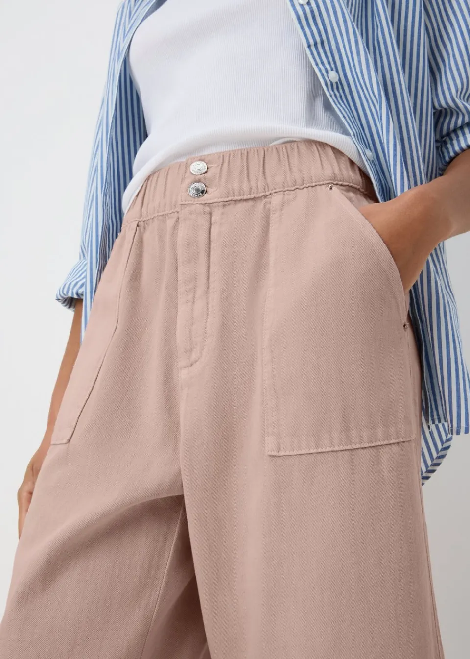 Jeans & Jeggings>Papaya Denim Pink Cropped Wide Leg Jeans
