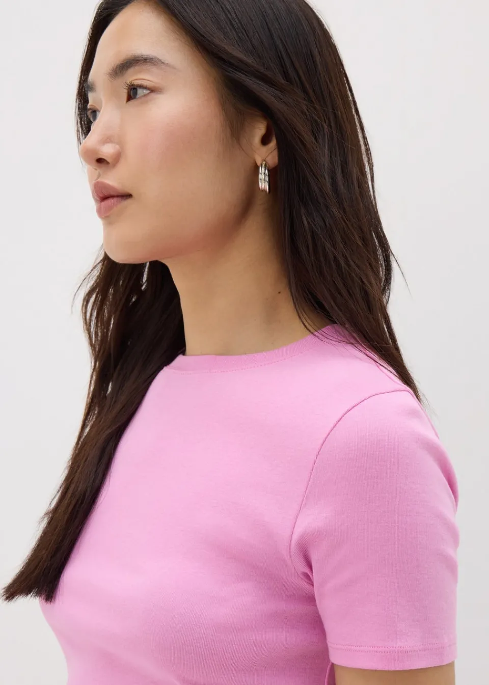 T-Shirts>Papaya Pink Fitted T-Shirt