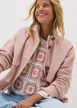 Tops>Papaya Patchwork Crochet Jumper Pink