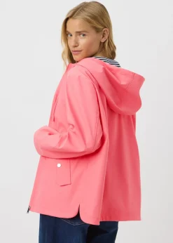 Coats & Jackets>Papaya Short Rubberised Parka Jacket Pink