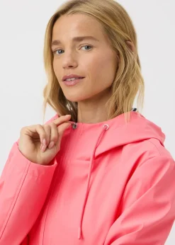 Coats & Jackets>Papaya Short Rubberised Parka Jacket Pink