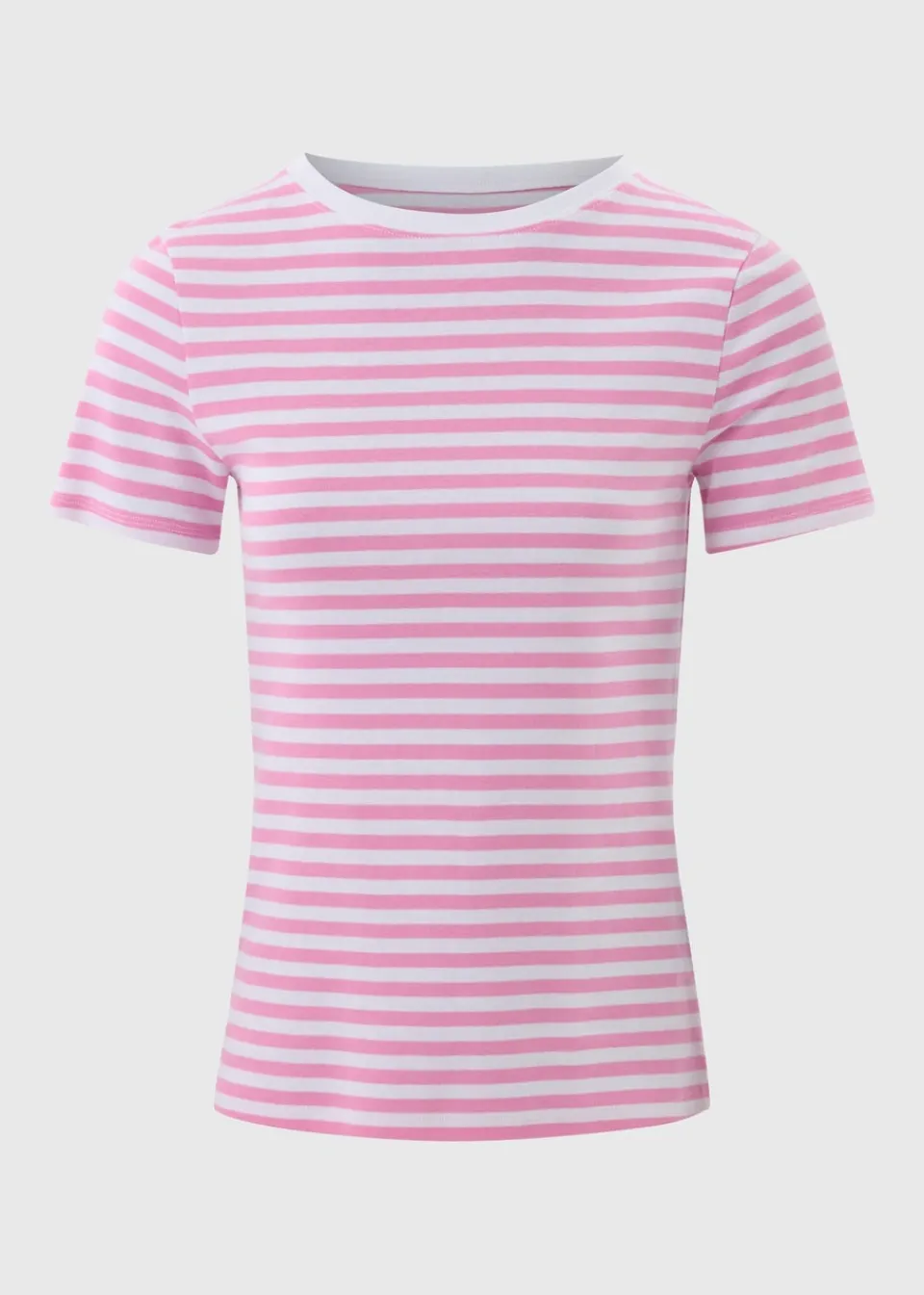 T-Shirts>Papaya Pink Stripe Fitted T-Shirt