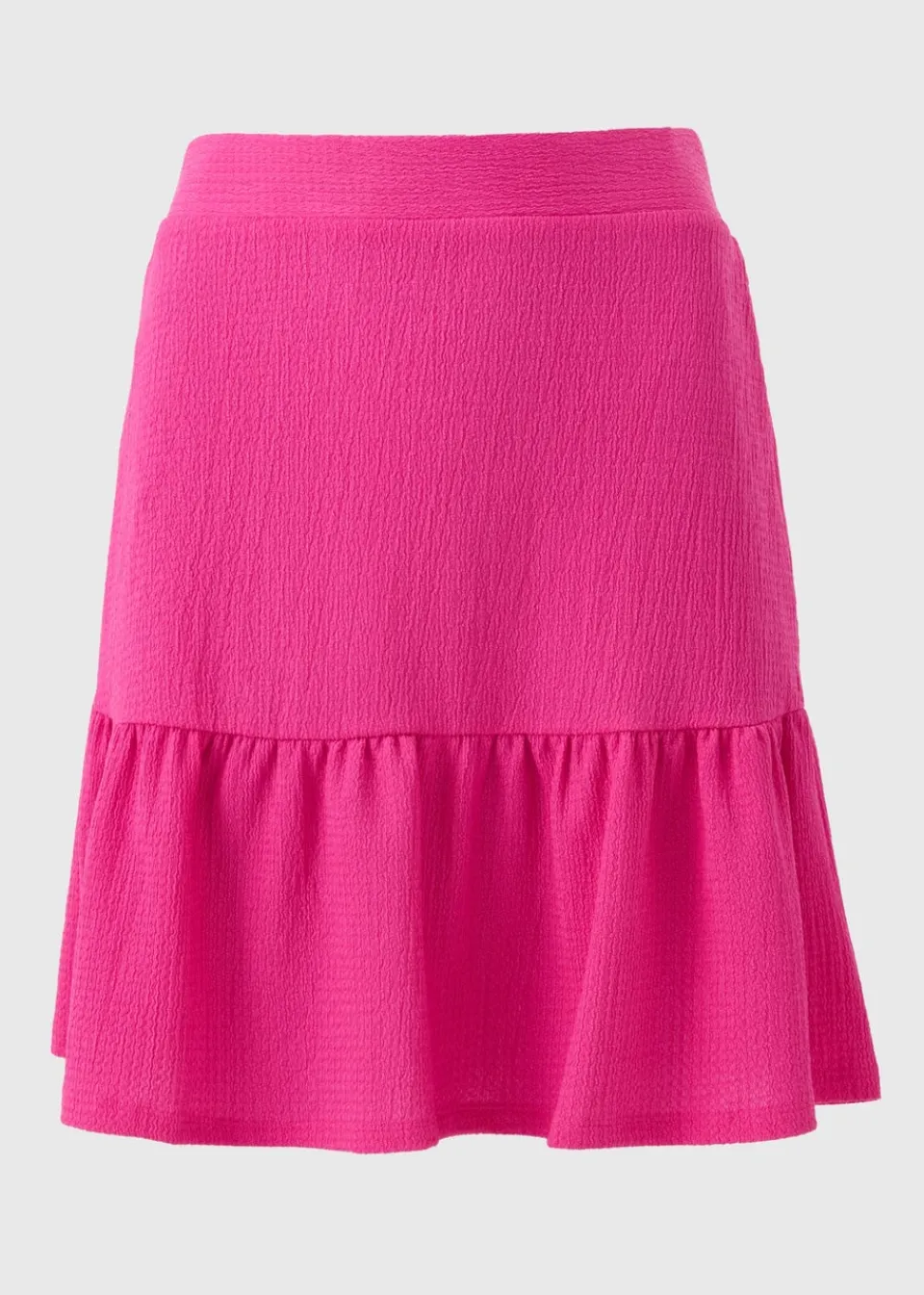 Skirts>Papaya Pink Tiered Mini Skirt