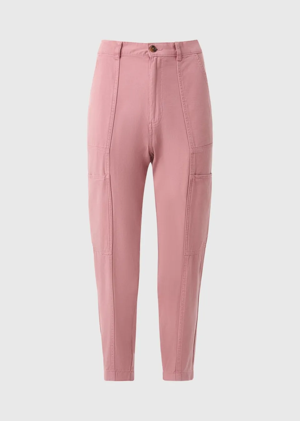 Trousers>Papaya Pink Utility Trousers