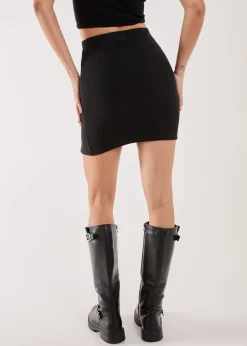 Skirts>Pink Vanilla Black Bandage Double Split Mini Skirt