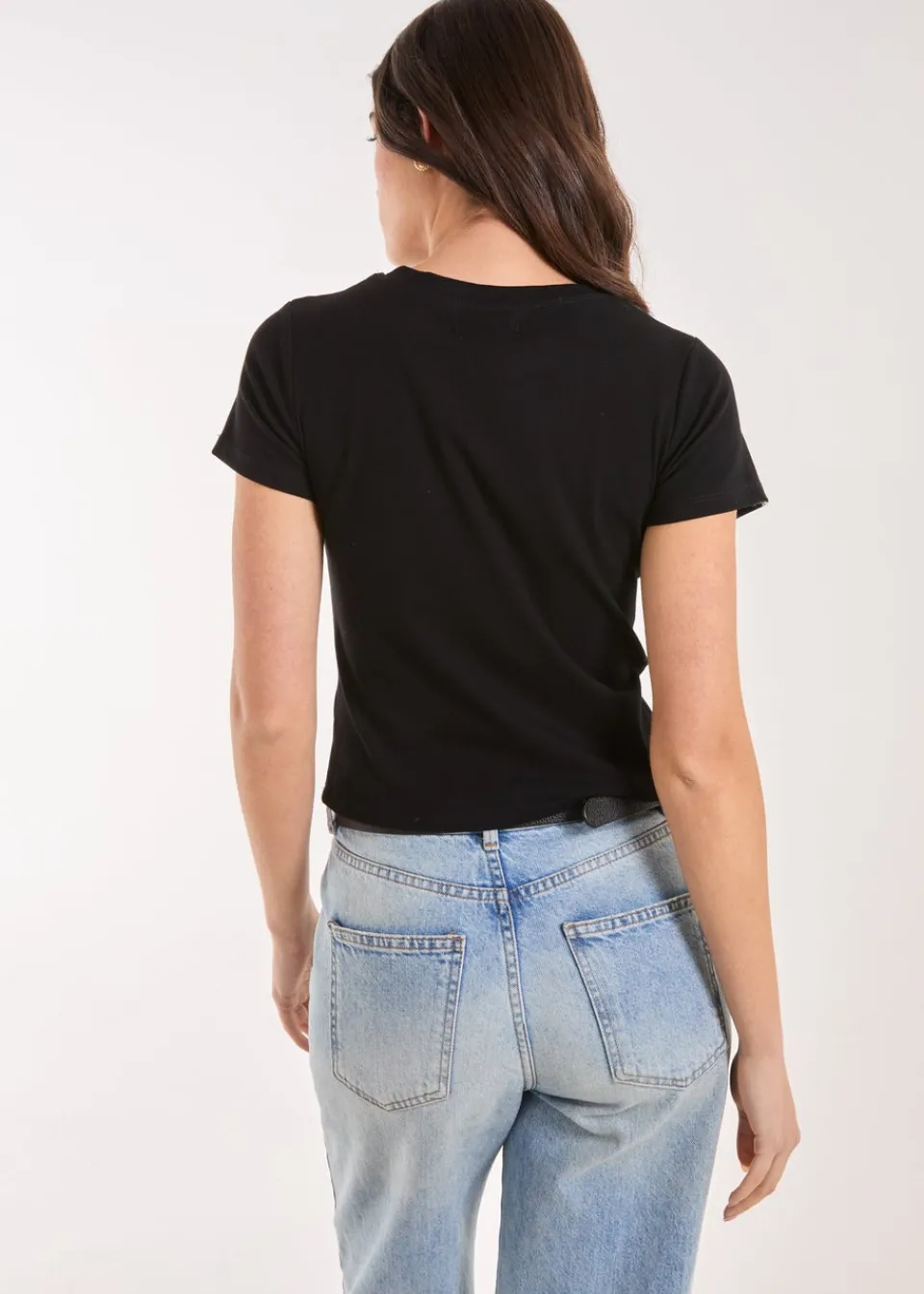 T-Shirts>Pink Vanilla Black Slogan Heart Diamante Baby Tee