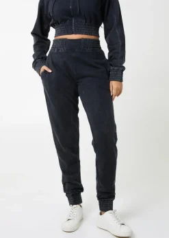 Trousers>Pink Vanilla Black Wash Cuffed Joggers