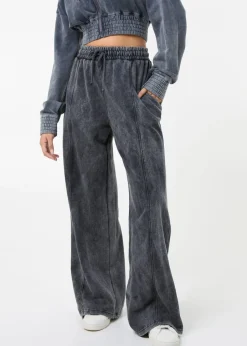 Trousers>Pink Vanilla Black Wash Wide Leg Trousers