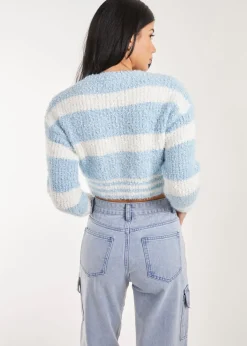 Tops>Pink Vanilla Blue Fluffy Cropped jumper