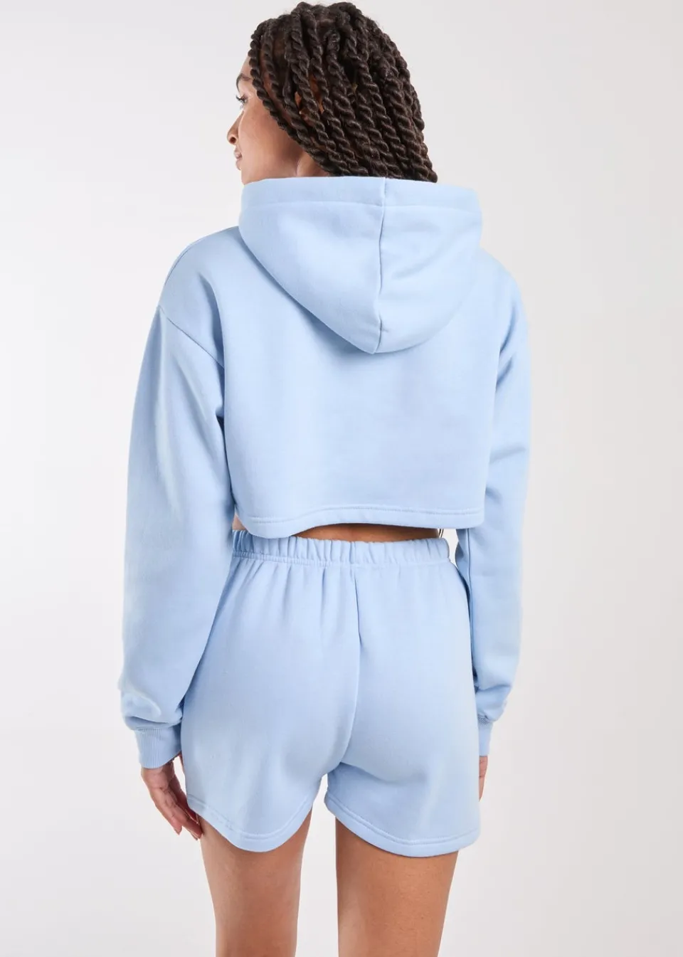 Tops>Pink Vanilla Blue Houston Cropped Hoodie