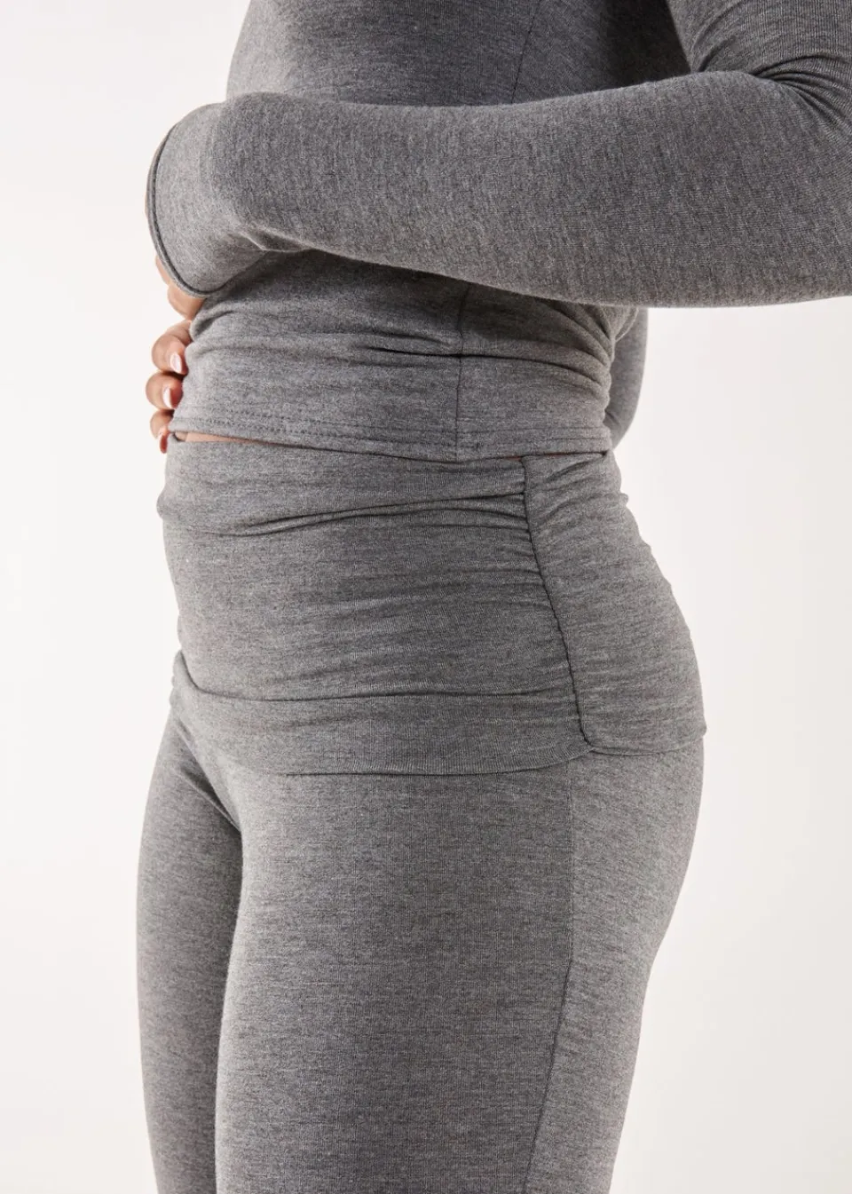 Trousers>Pink Vanilla Charcoal Fold Over Waist Lounge Flares