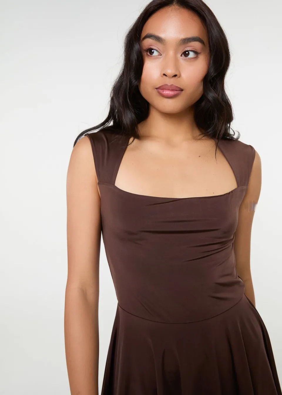 Jumpsuits & Playsuits>Pink Vanilla Chocolate Slinky Open Back Mini Flippy Playsuit