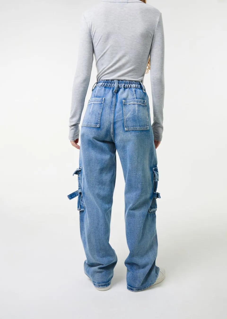 Jeans & Jeggings>Pink Vanilla Denim Casual Pocket Cargo Jeans