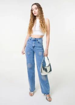 Jeans & Jeggings>Pink Vanilla Denim High Waist Glitter Jeans