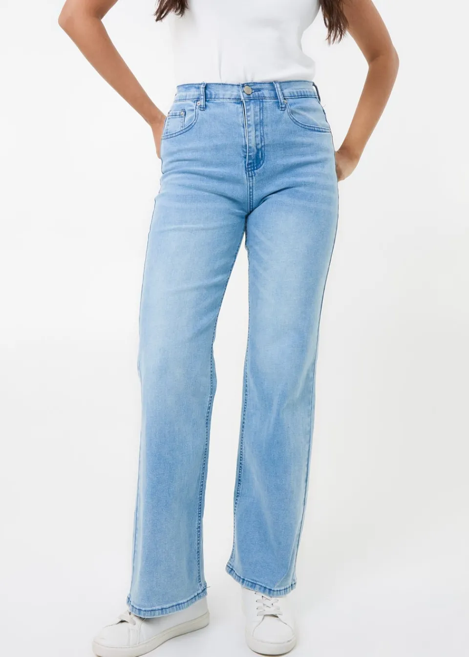 Jeans & Jeggings>Pink Vanilla Denim Washed Relaxed Fit High Waist Jeans